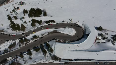 Aerial-views-of-ski-stations,-different-landscapes-and-viewers-in-Andorra-during-the-covid-times