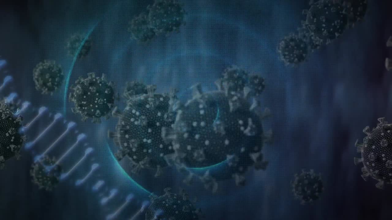 animación del procesamiento de datos científicos sobre un fondo oscuro