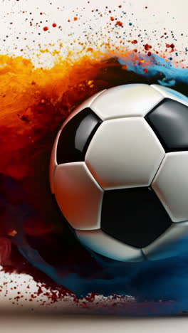 a soccer ball is in the middle of a fire. the fire is orange and red