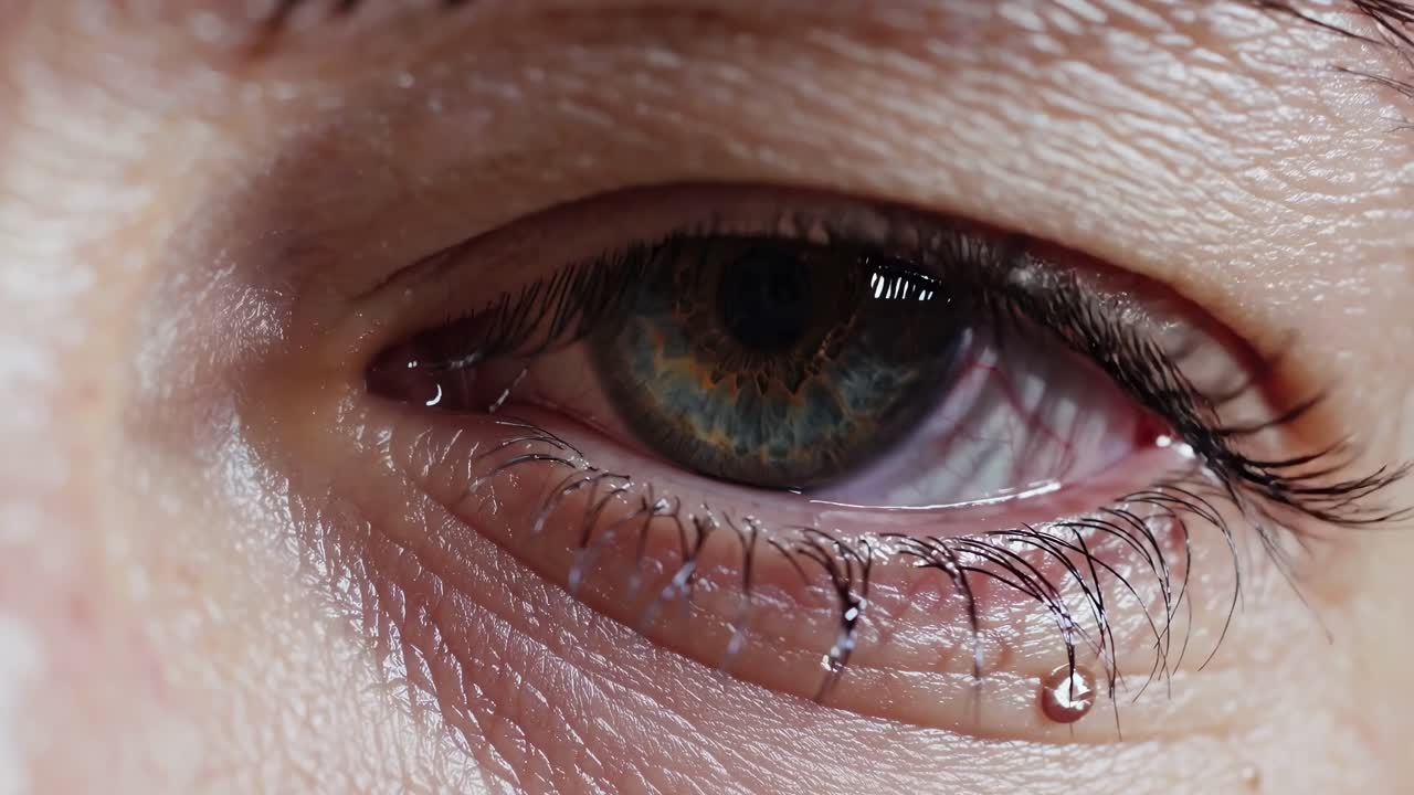 Close-up view of a human eye showcasing intricate details of iris, pupil, and eyelashes in breathtaking clarity