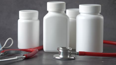 medical supplies and prescription bottles