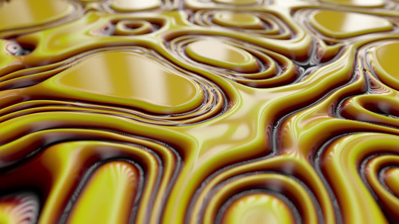 superficie dinámica ondulada abstracta. fondo líquido abstracto marrón amarillo con onda ondulada. plantilla de diseño de movimiento. loop sin costuras 4k 3d render.