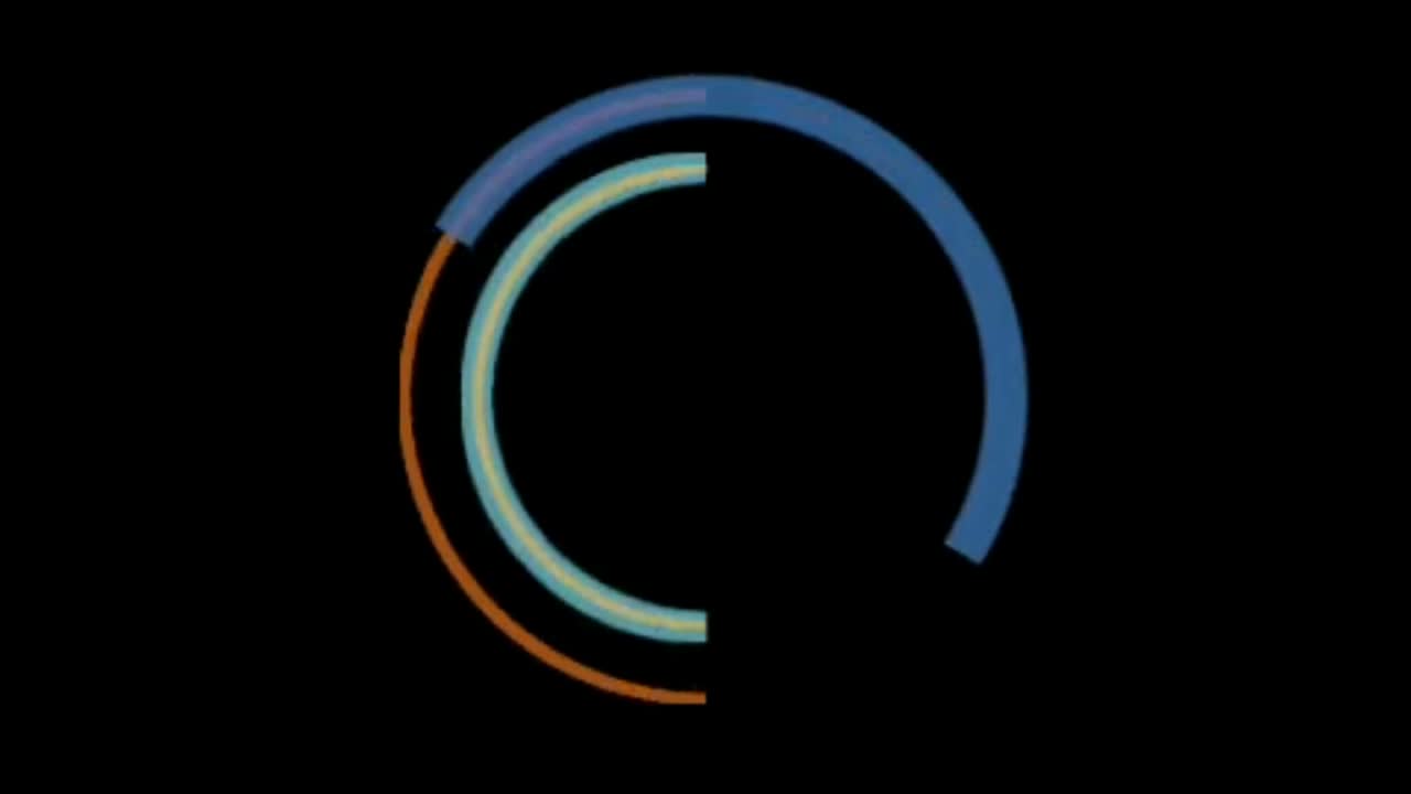 gráficos de movimiento de arcos circulares con fondo nocturno