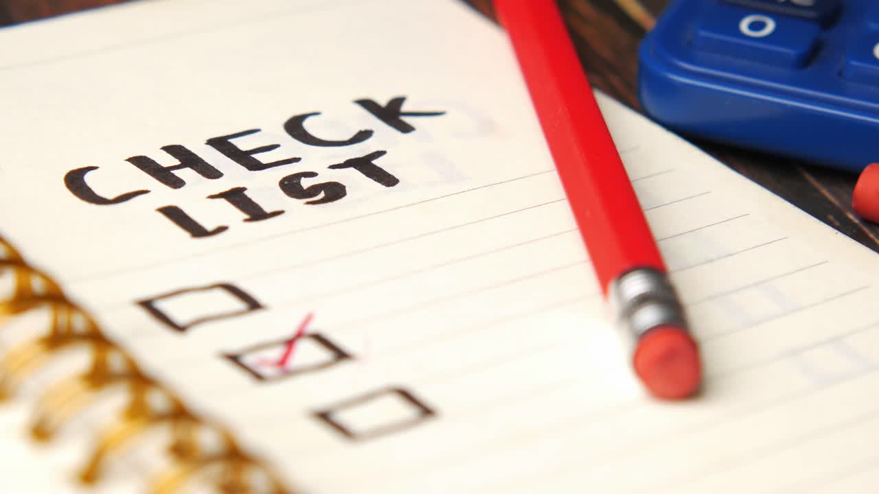 노트북 에 있는 체크리스트