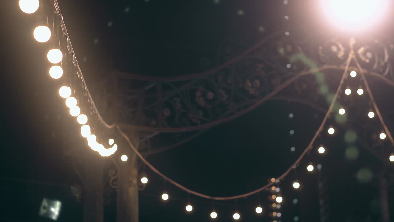 fascinante guirnalda borrosa con círculos amarillos y blancos