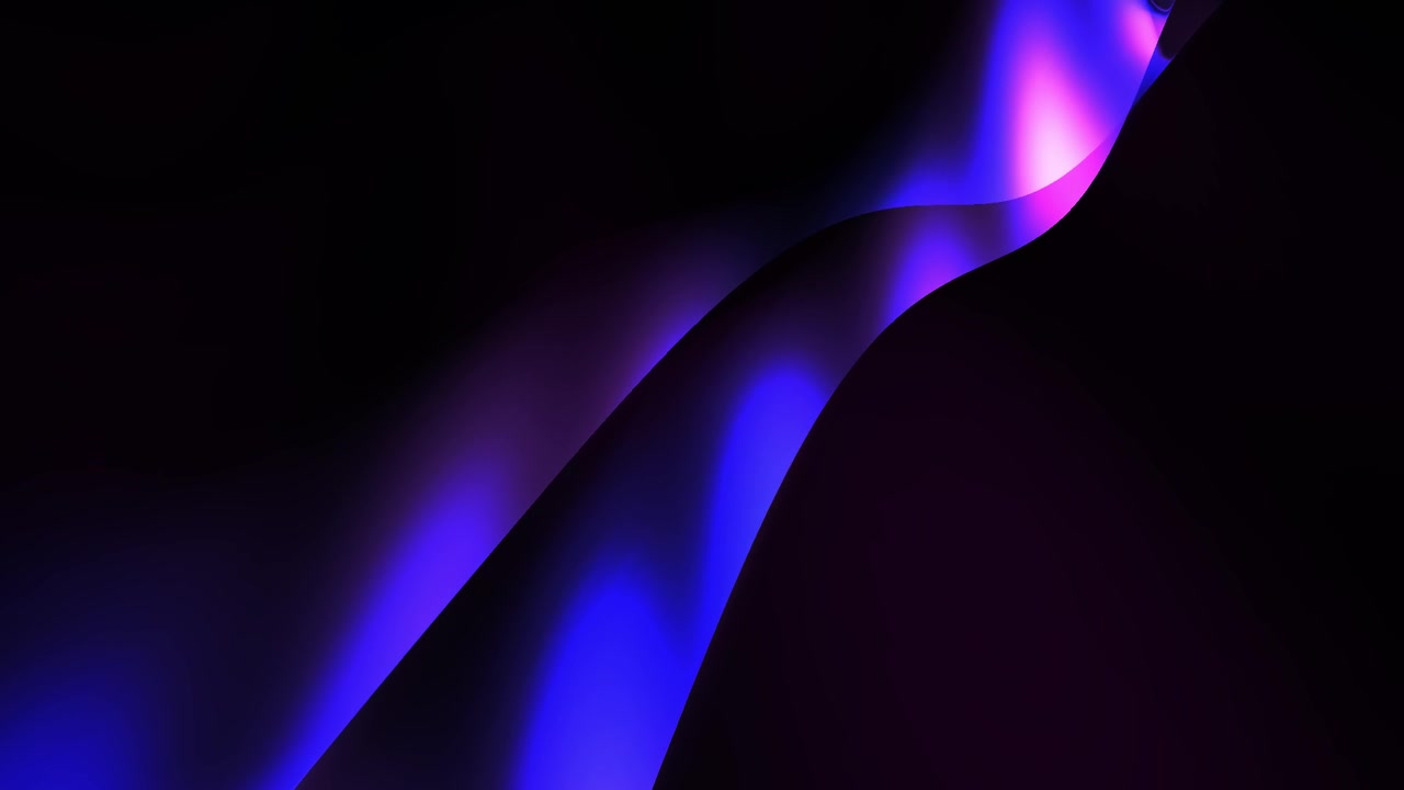Abstract Blue and Pink Light Waves Flowing on Dark Background
