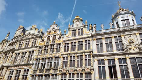 grand place of brussels in belgium and his city hall and his guild of brussels houses