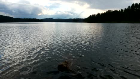 water landscape and moving clouds