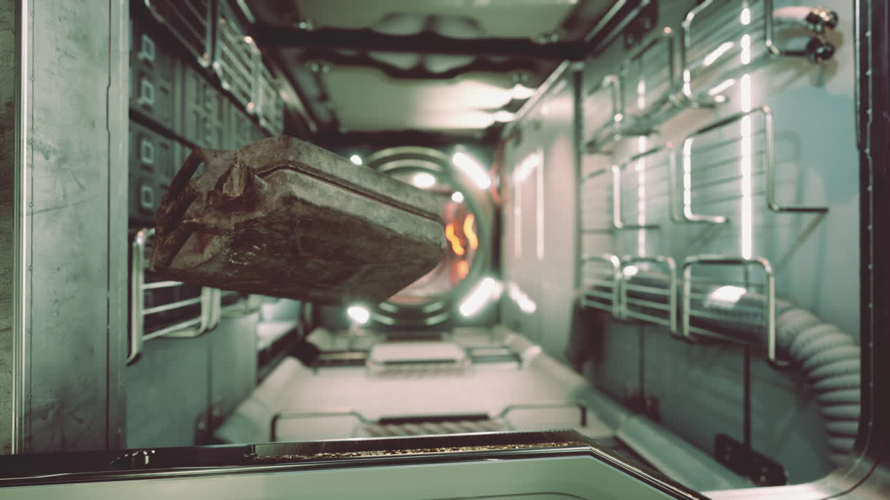 오래된 국제 우주 정거장에서 떠다니는 연료 통