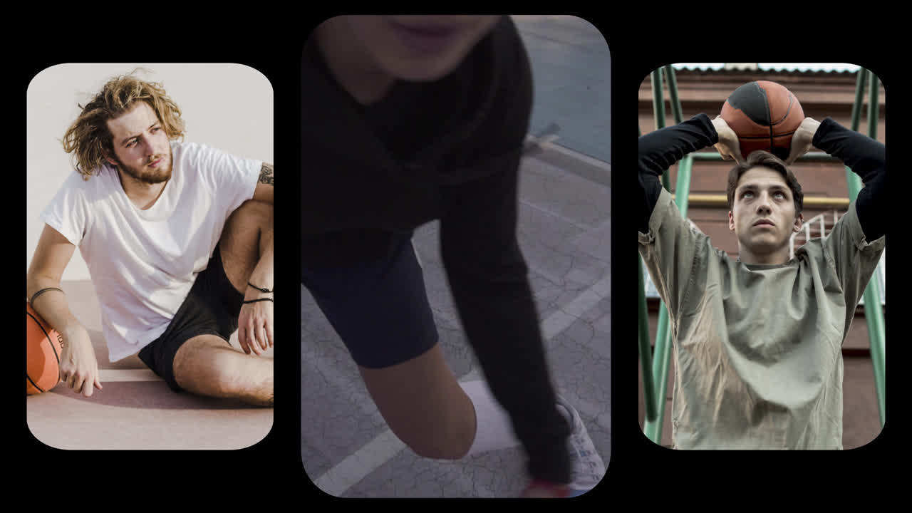 Basketball Player on Outdoor Court