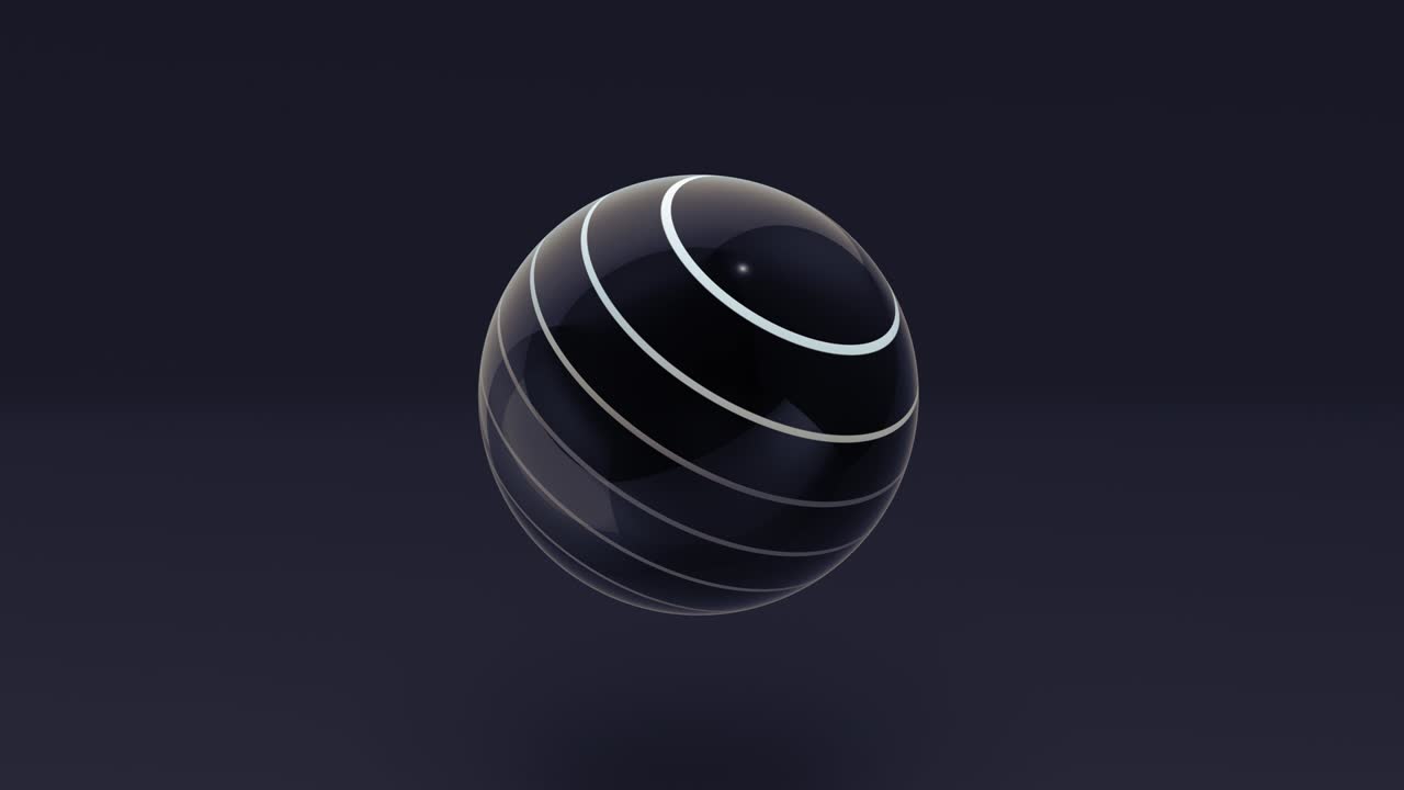 gran esfera a rayas. animación 3d abstracta. diseño de movimiento mínimo.