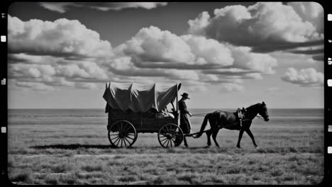 pioneer wagon train in the american west