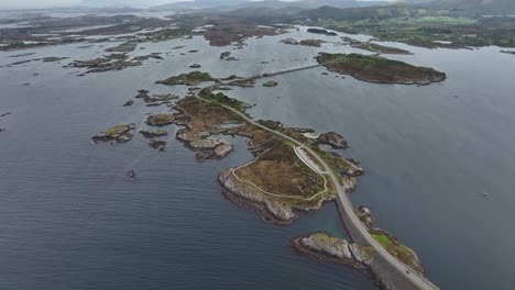 atlantic ocean road crossing several islands towards kristiansund