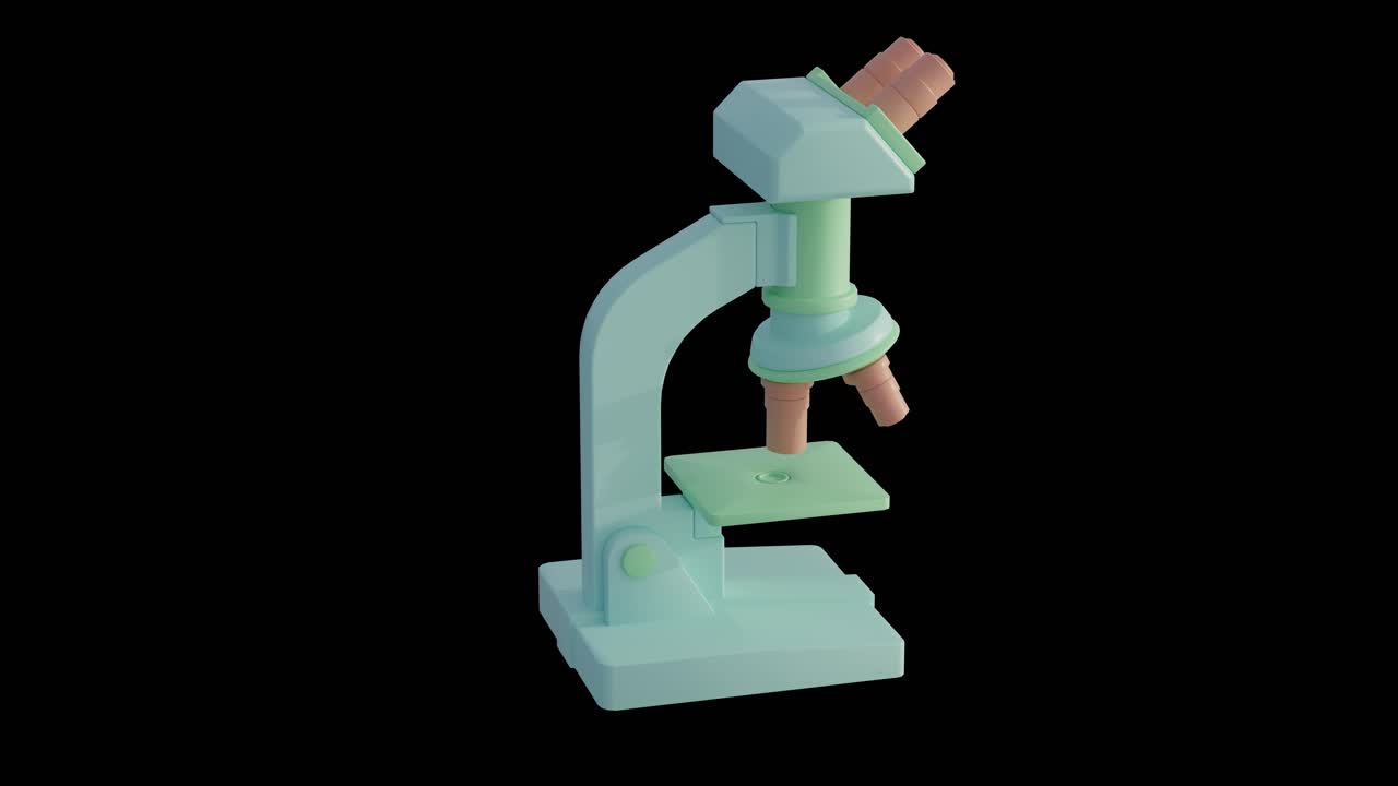 3D rendering of microscope on black background