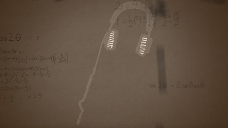 animación de fórmulas matemáticas sobre un fondo marrón