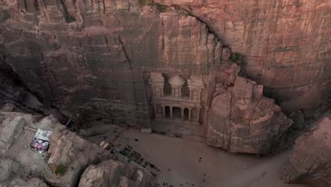 aerial drone petra jordan establishing shot middle east flight dynamic gimbal rising shot