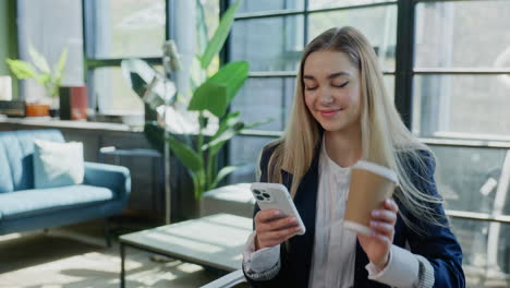 woman working in a modern office environment