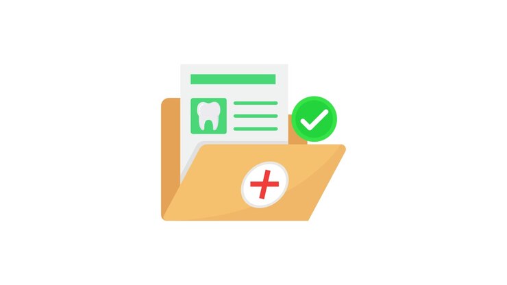 Animated Folder with Dental Record and Status Icons