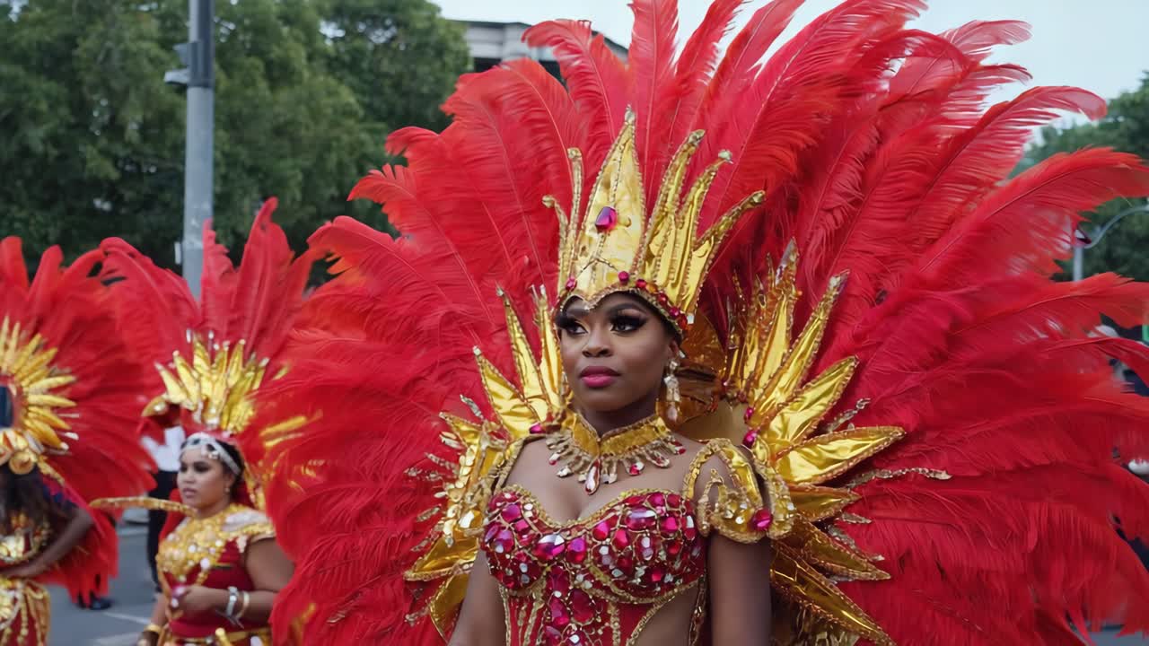 Carnival Performers in Elaborate Costumes