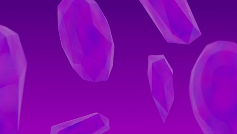 animation of shapes moving over purple background