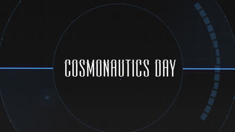 cosmonautics day with hud elements in digital circle