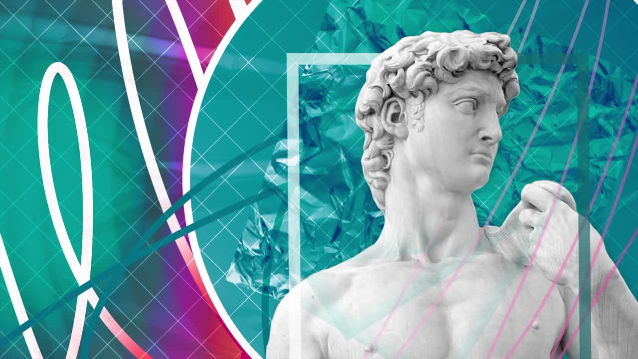 현대 미술 콜라지 에 있는 다 동상