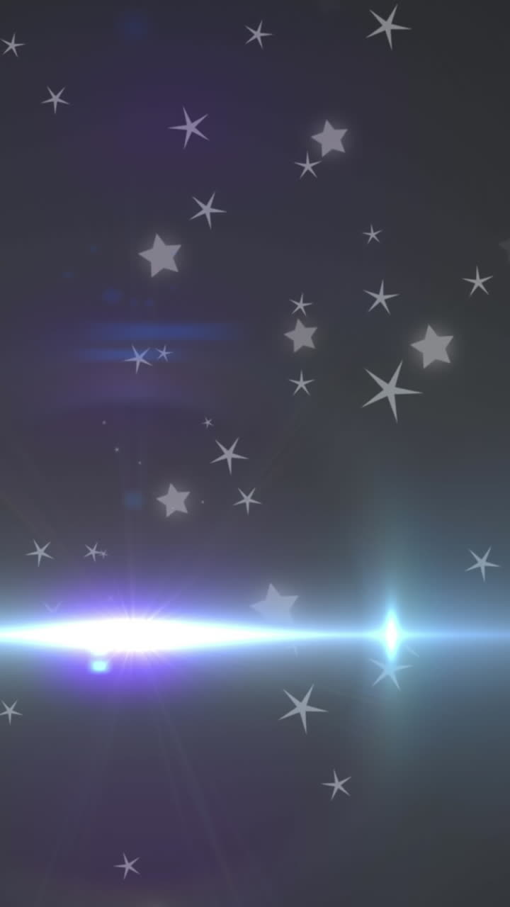 animación de luz azul brillante que se mueve sobre las estrellas en el fondo