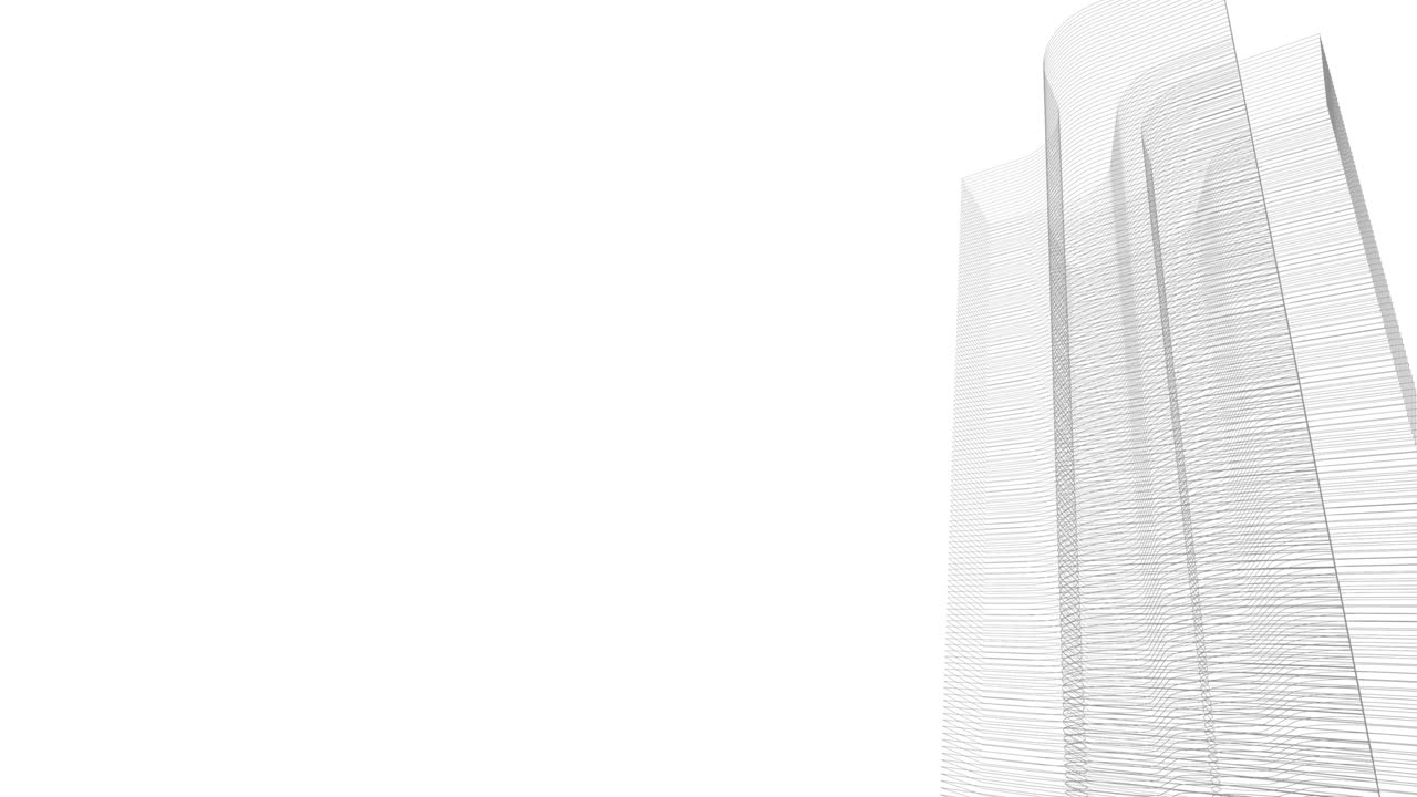 rascacielos de marco de alambre 4k bucle