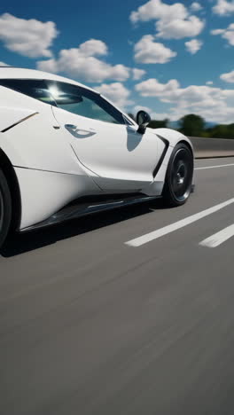 white sports car on a highway