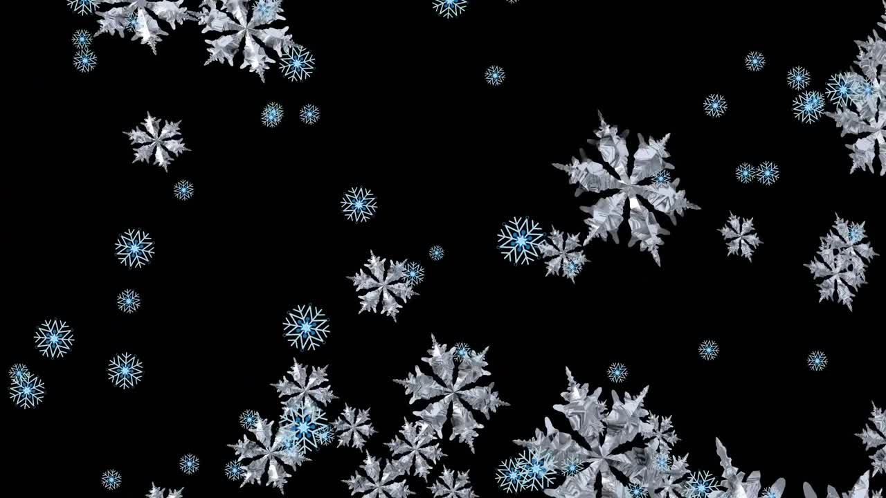 Animation of night winter scenery