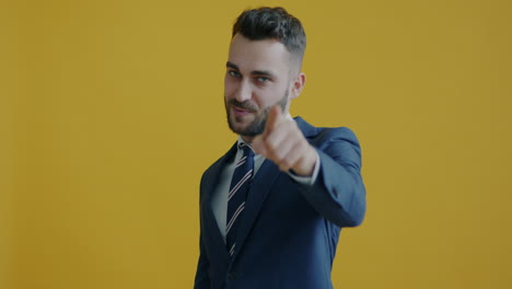 business man pointing