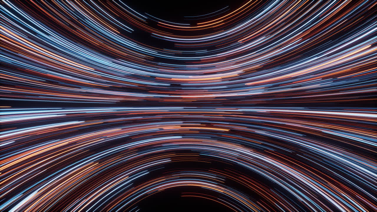 Loop animation of flowing lines, 3d rendering.