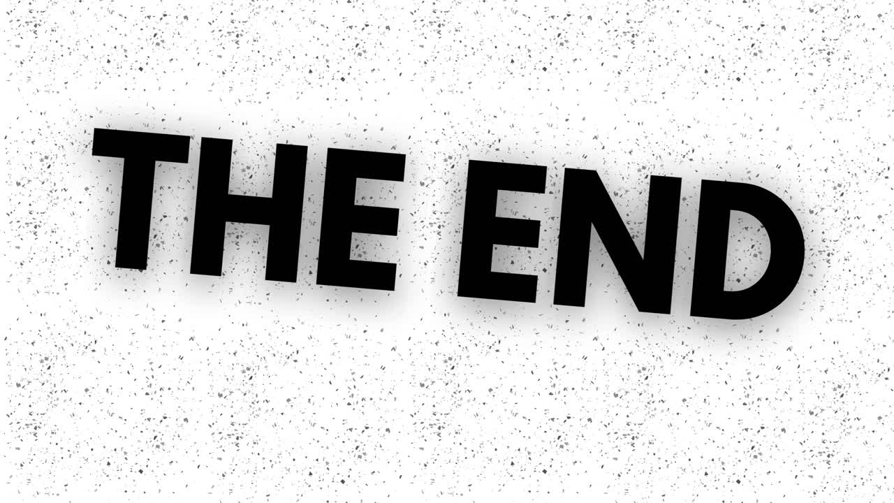 Animated kinetic “The End” Text Pop Up — Closing Screen, Video Outro, Film Ending, Final Message