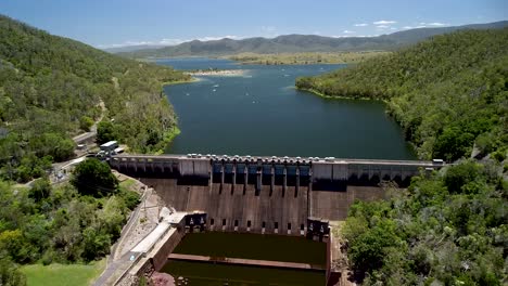 aerial view of somerset dam across the stanley river