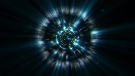 abstract blue light ray ring formation looping background