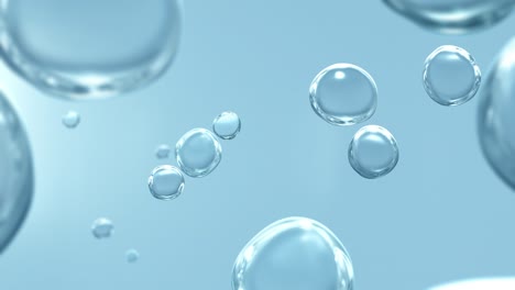 transparent cosmetic gas bubbles under water in full frame macro loop background
