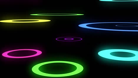 marco de neón de luz abstracta en fondo negro. club de fiesta láser muestra animación en bucle. video 4k