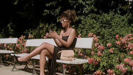 elegant african woman in the park