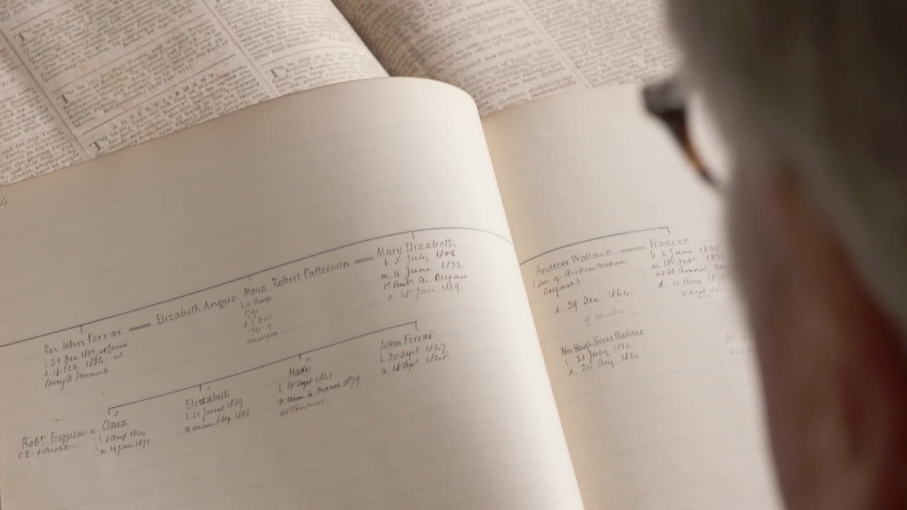 un hombre mira algunos libros históricos antiguos en una biblioteca en belfast