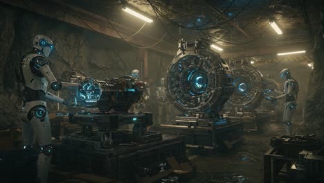 advanced robotics in a high-tech underground facility: mechanized maintenance of energy sources by autonomous robots in a futuristic mining environment