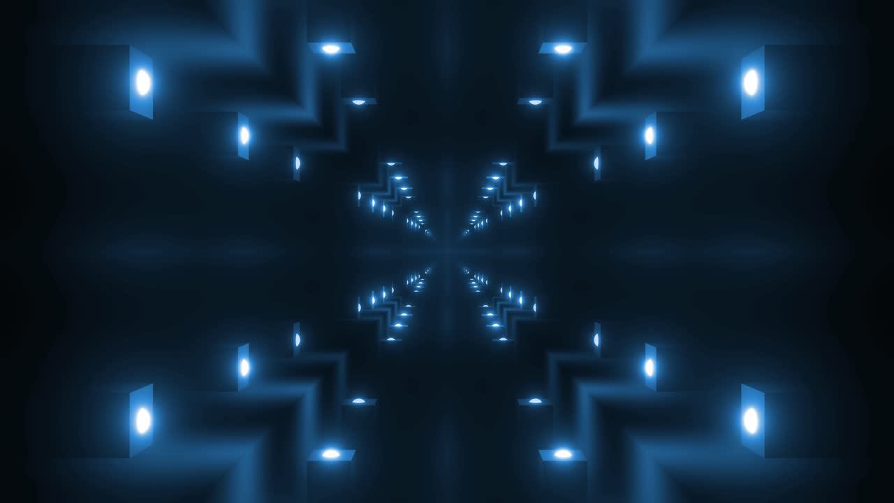 Abstract Glowing Blue Tunnel
