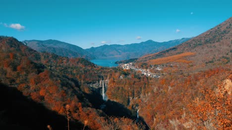 view from the top of the mountain, the autumn forest