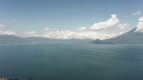 Panoramic-view-of-landscape-surrounding-Atitlan-lake-in-Guatemala