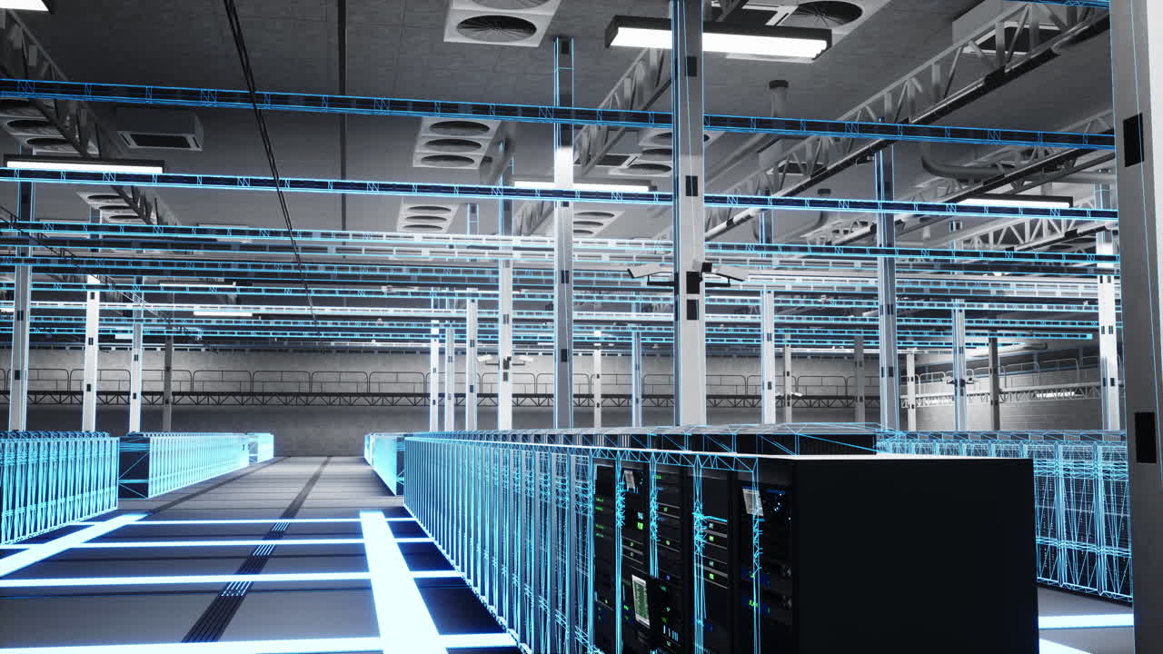 High tech server farm computing innovation, futuristic technology concept