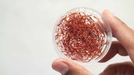 saffron in a clear container
