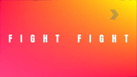 animation of fight text over orange background