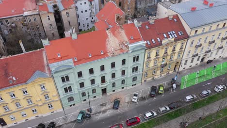 Terremoto-En-Zagreb,-Durante-El-Virus-De-La-Corona-Covid19---Imágenes-Aéreas