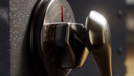 close-up of a safe combination lock