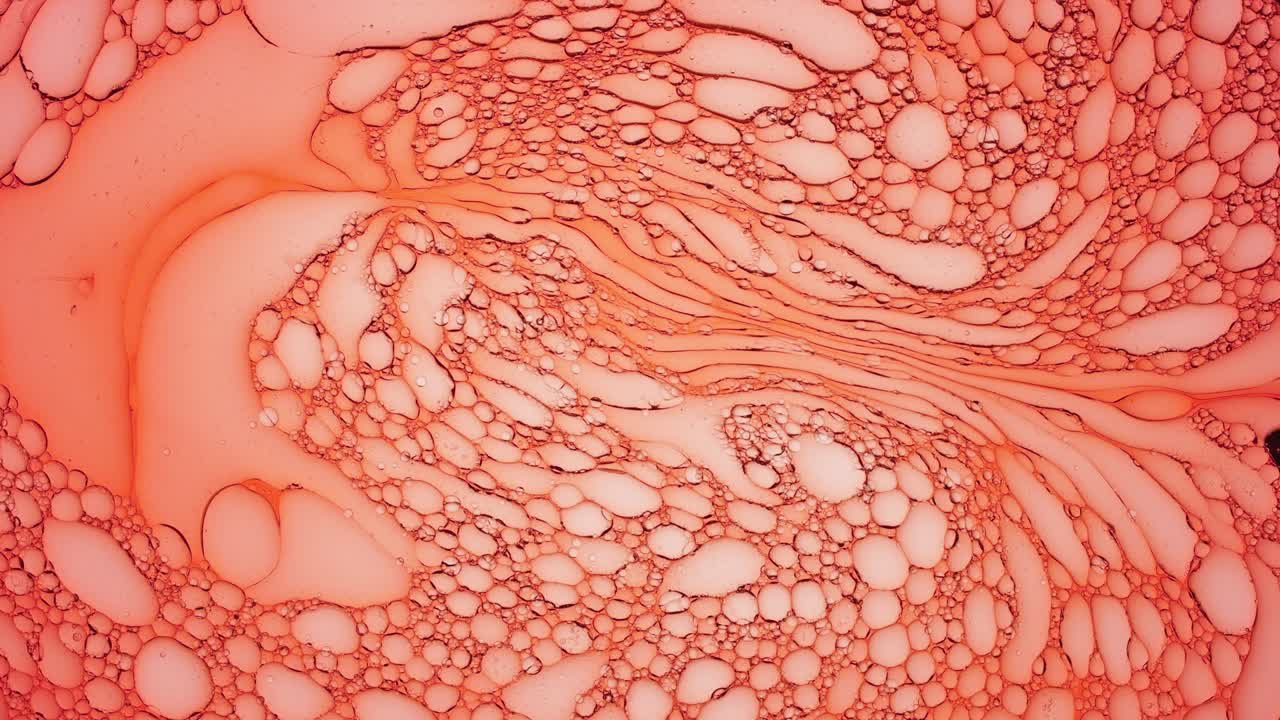 burbujas de diferentes tamaños se mueven en círculos lenta y constantemente