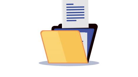 folder with file documents animation